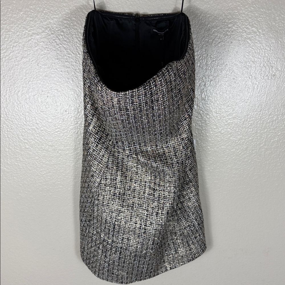 Generation Love Evelyn Tweed Dress in Gold Multi - Picture 6 of 10